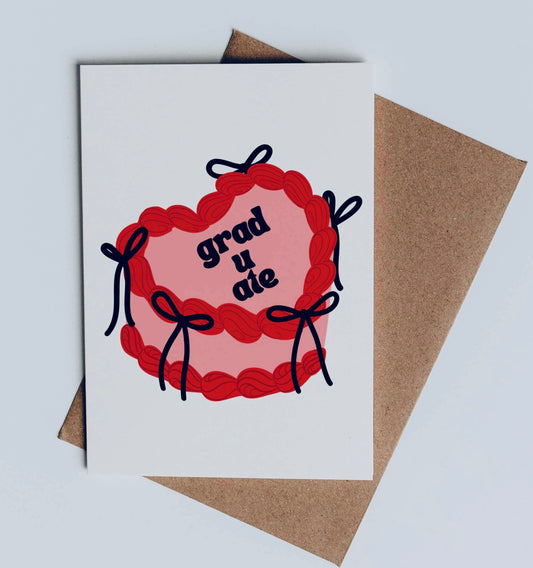 2025 Grad-U-Ate Cake (Red)- Graduation Cards / Greeting Cards