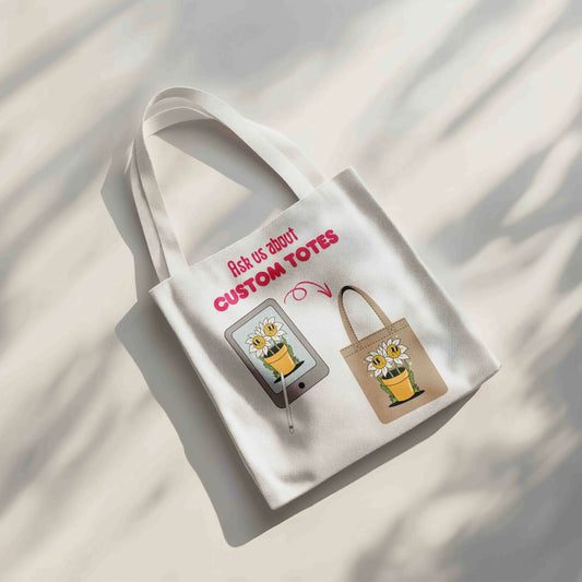 Custom Tote Bag - 15” x 16” (38cm x 40cm) High Quality Canvas Tote Bags (Your Design)