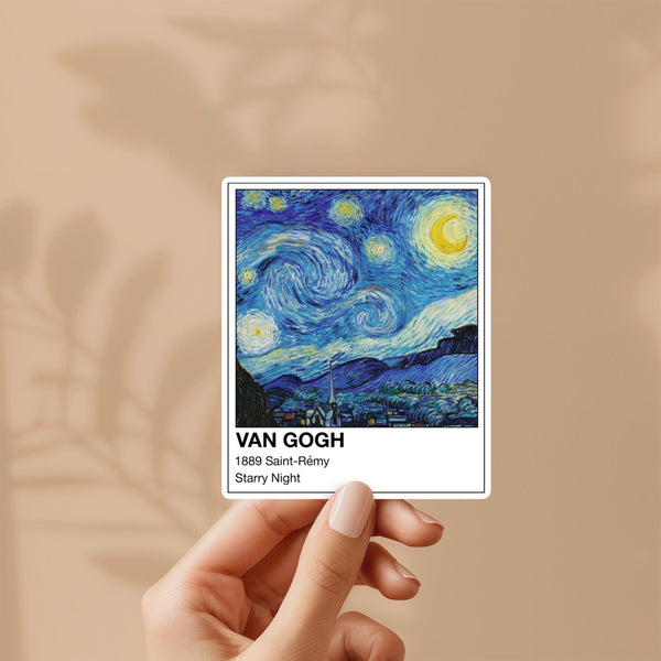 Van Gogh Starry Night Pantone Sticker - 1889 Saint-Rémy - Cool Art Fan Gift, Unique Gift for Him and Her