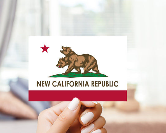 New California Republic Flag Sticker - Vault-Dweller, Gamer Nerd, Gifts for him and her, for Water Bottle, Laptop, Cellphone Case