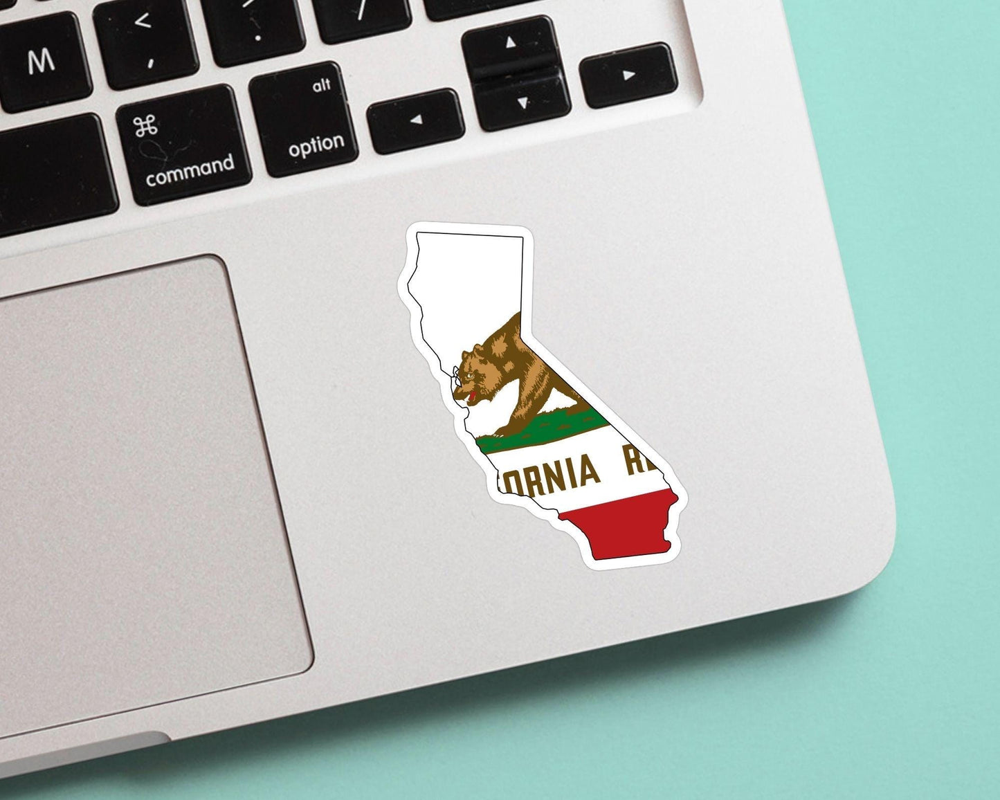 California Flag Grizzly Bear California Sticker - California, SO CAL, Los Angeles, Vinyl Sticker, Cute, Floral, Gift for him her
