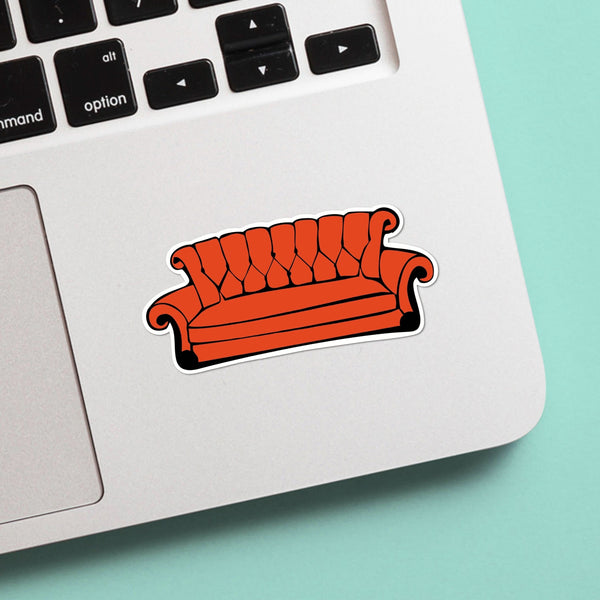 Tv couch sticker, central p couch, custom handmade, weatherproof and vinyl sticker, laptop sticker, best friends