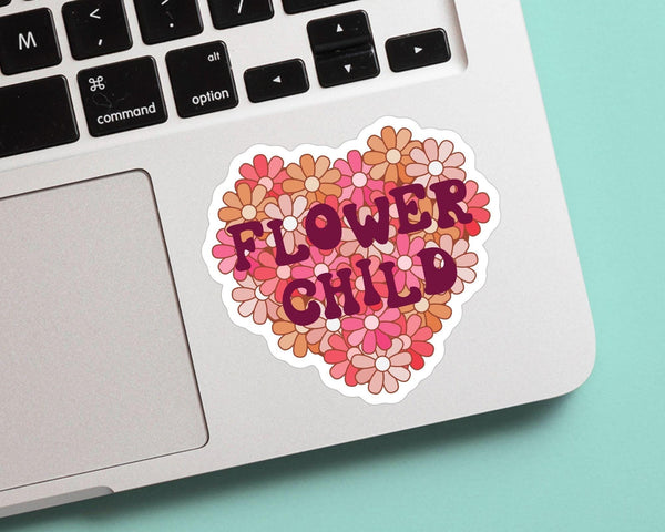 Flower Child Floral Bouquet Sticker - Cute, Colorful, Fun Floral Stickers, Great for Water Bottles, Gifts for Him and Her