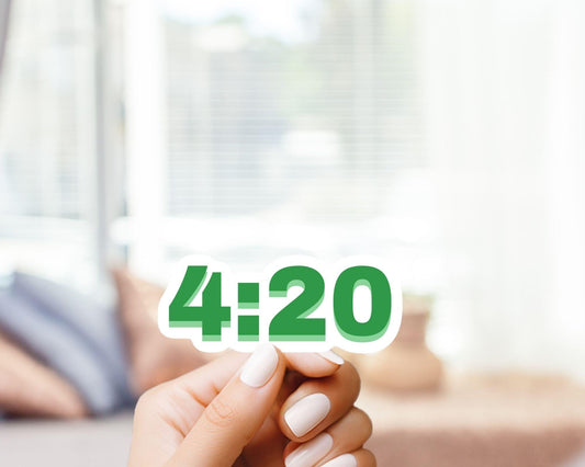 4:20 Weed Enthusiast Sticker - Marijuana, Weed, Pothead, Funny Sticker, Gift for Him and Her, Cute, Minimalist, 420 Friendly