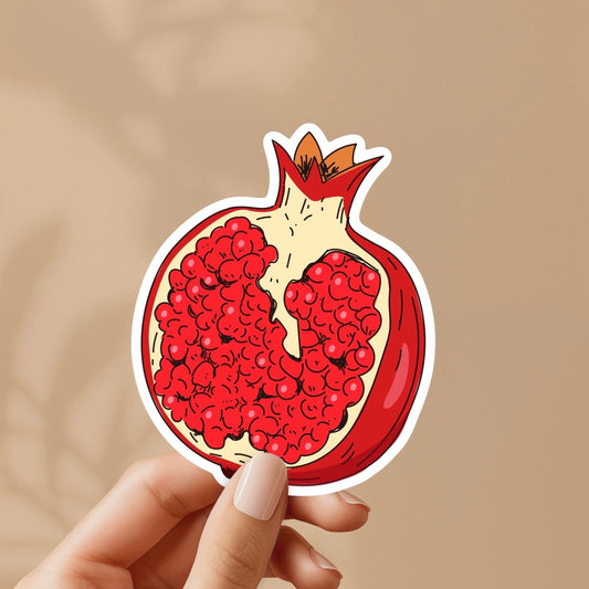 Pomegranate Hand Drawn Good Luck Sticker - Armenian Stickers, Cute, Fruit Decal, Great Gift for him and her, Vinyl Sticker
