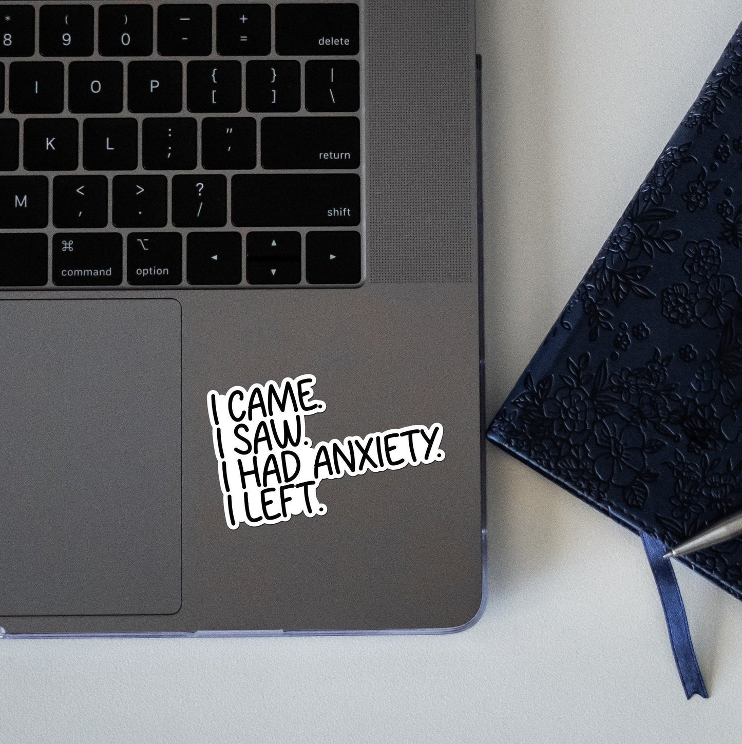 I came i saw i had anxiety i left sticker | funny introvert sticker, funny sticker, laptop decal, anxiety tumbler sticker