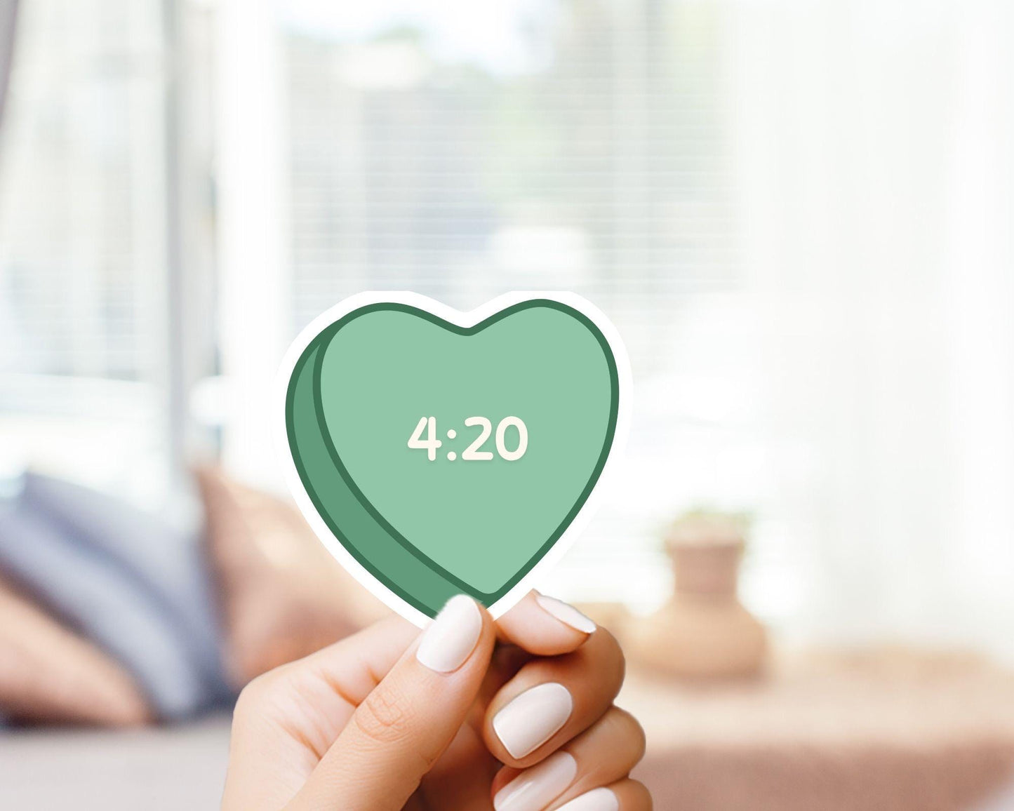 420 Valentine Candy Heart Sticker - Marijuana, Weed, Pothead, Funny Sticker, Gift for Him and Her, Cute, Minimalist, 420 Friendly, Funny